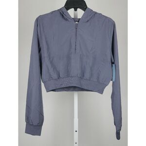 SOFFE Youth Girls Squad Woven Quarter Zip Hoodie Gunmetal Size XL